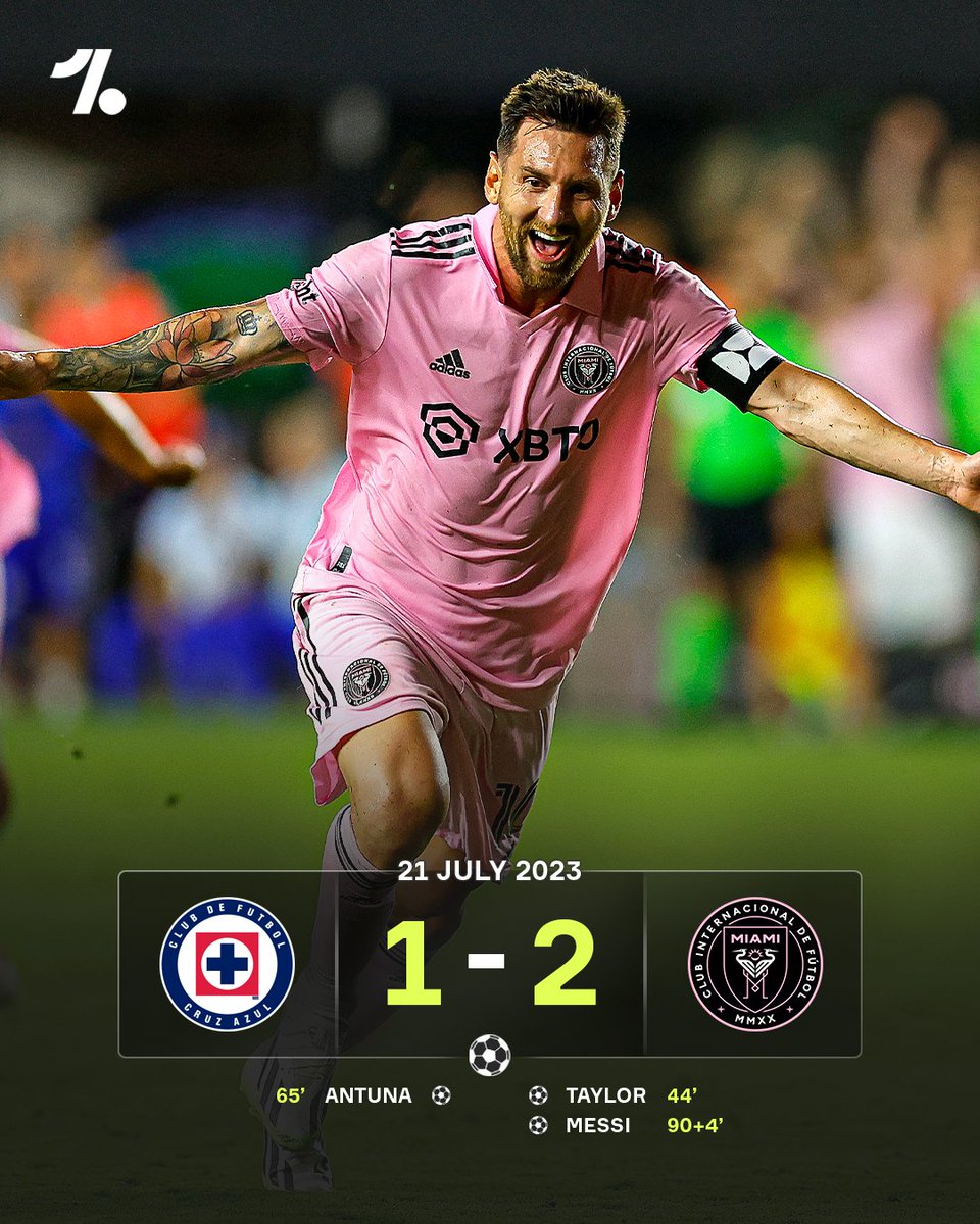 OneFootball's tweet photo. Three years ago, Lionel Messi made his Inter Miami debut with a free-kick winner which kicked off a whole new chapter in South Beach ⚽🔥 https://t.co/EwFn2RftWi