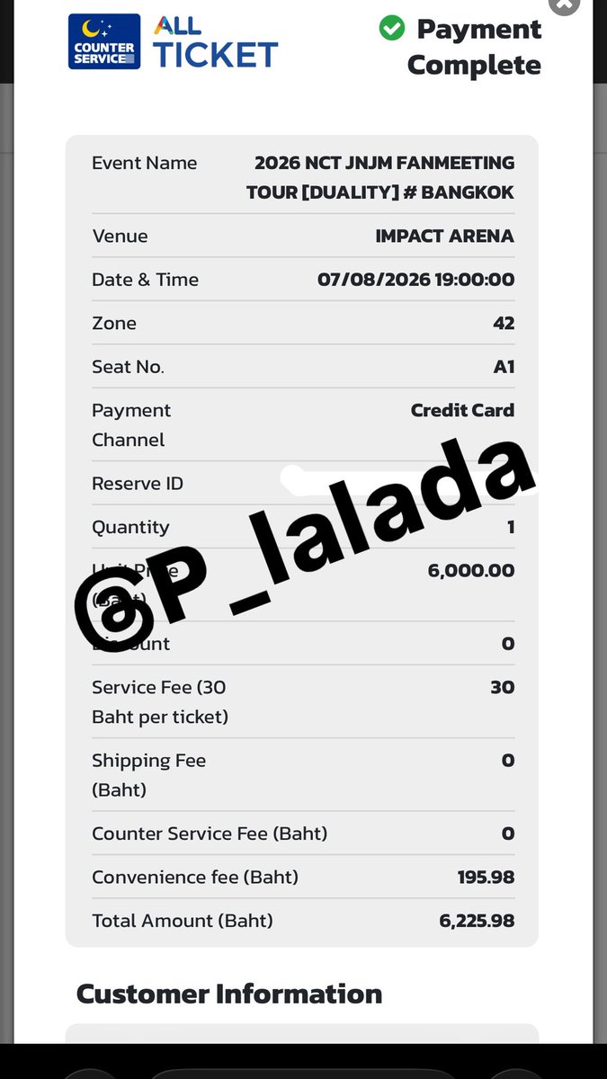 P_lalada's tweet photo. ขายค่ะ 🙌🏻
วัน: วันศุกร์ 7 สิงหาคม (Day 1)
ที่นั่ง: โซน 42 แถว A1
ราคาที่ขาย: 6,000บาท ไม่บวกเพิ่ม
พอดีน้องได้โซนที่ต้องการเลยปล่อยต่อค่ะ
พร้อมโอนลดให้คับ นัดรับได้เลย

#NCTJNJM_FANMEETING_TOUR
#NCTJNJM_FANMEETING_TOUR_DUALITY https://t.co/usLCW2ONEZ