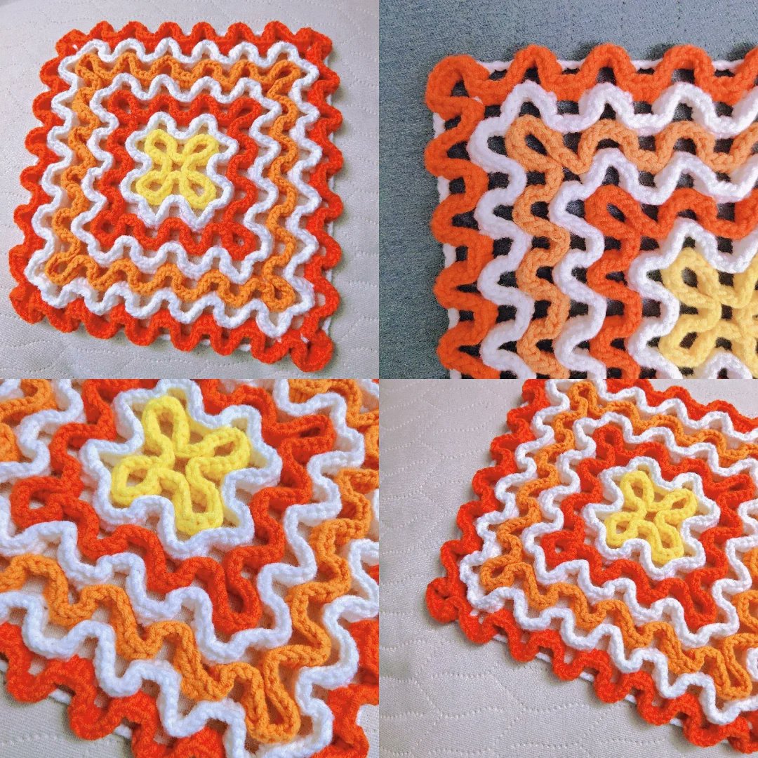 fussa_B's tweet photo. Just finished this cute crocheted coffee cup coaster! Cozy handmade touch for my morning brew.  #DIYHandmade https://t.co/OfiFbuUf8B