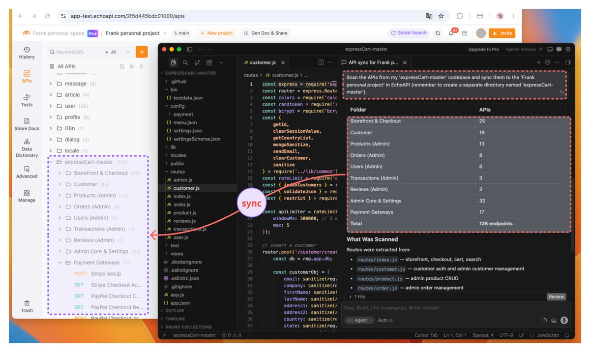 EchoAPIteam's tweet photo. 🔥 EchoAPI's MCP-Skills Feature || The best partner for Al codeeditors(Cursor,Codex,Claude Code、Trace)
https://t.co/J7DuUr830k
