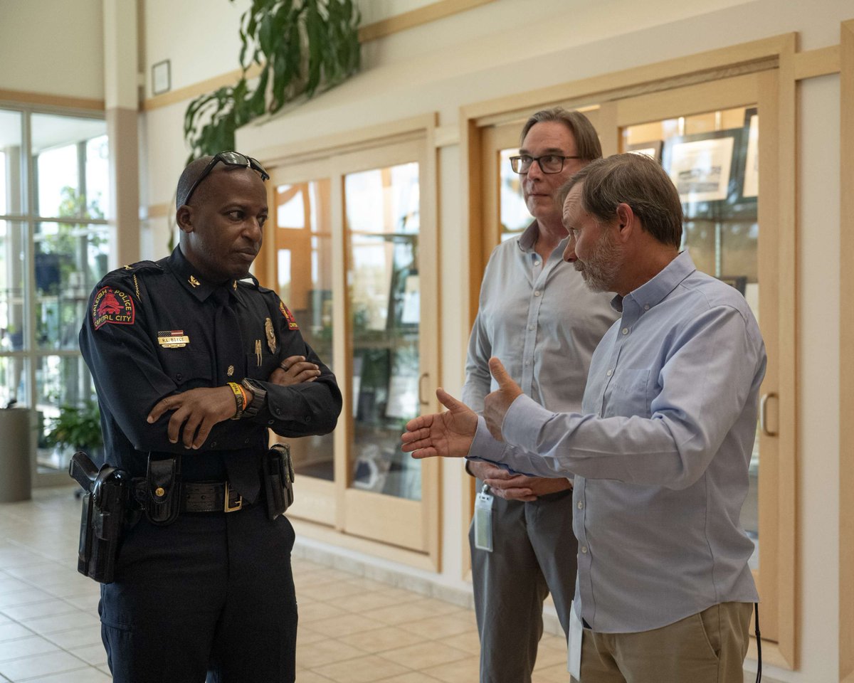 raleighpolice's tweet photo. Chief Boyce recently toured the Neuse River Resource Recovery Facility with leaders from Raleigh Water to strengthen collaboration, improve emergency preparedness, &amp; build partnerships that help us better serve our community.

Visit: https://t.co/hABewGQXjN https://t.co/rmDvSBfcVz