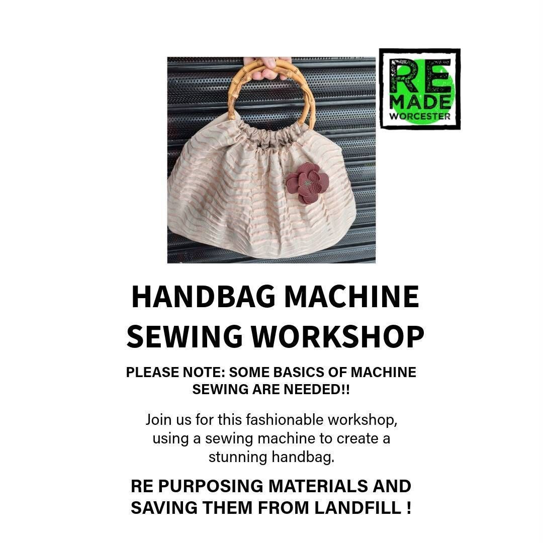 RemadeWorcs's tweet photo. Join us on Friday 24th July, 10.30 til 12.30 for this beautiful machine sewn bag workshop.  Workshop costs £15 and includes all tuition and materials and refreshments.  Booking advisable via email on bookings@remadeworcester.org https://t.co/R93LJNgBEn