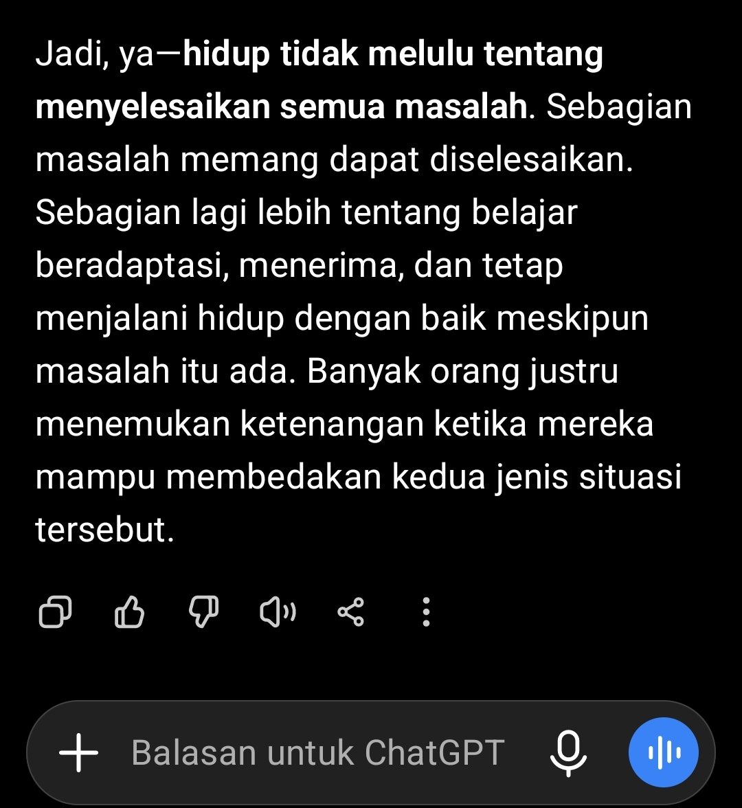 rhmttth's tweet photo. Setelah debat panjang hampir setengah jam soal hidup...ini kata - kata penutup dari ChatGPT

Maafin saya yang suka diskusi ya 🙂 https://t.co/kjWGaEDB5Z