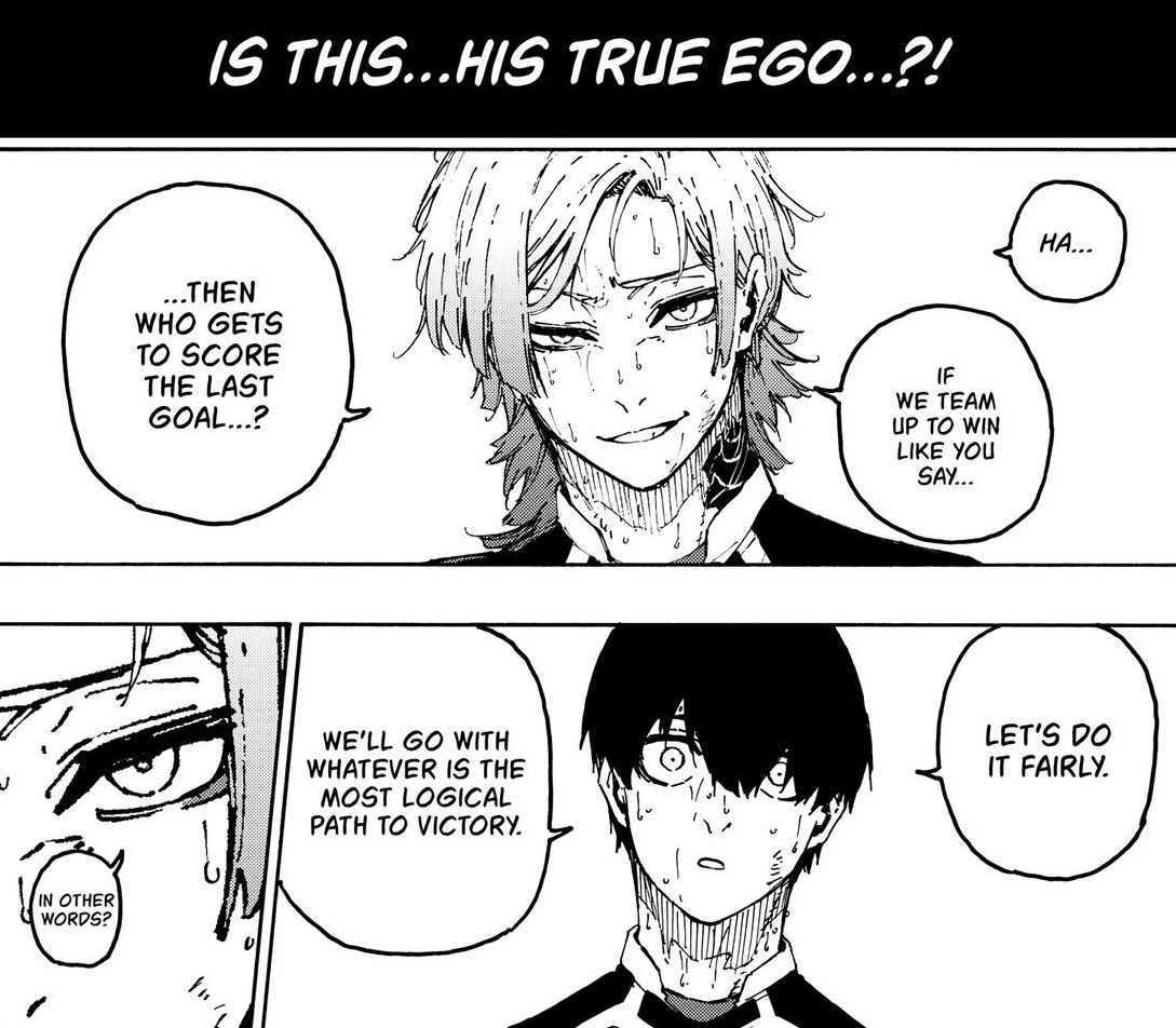 michaelkowaiser's tweet photo. when isagi made kaiser smile after 108201801 chapters of him being angry https://t.co/hahkLkBvat