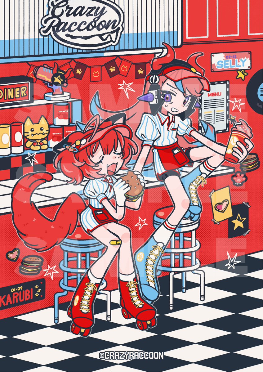 Crazy Raccoon バレンタイン まとめ selly かるび うるか 🦒 _ _ _ ᴡᴏʀᴋ _ _ _ 🍀 『ハンバーガーの日』 赤見かるびさん