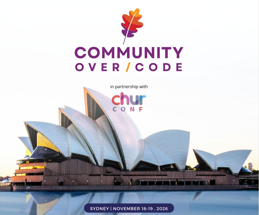 TheASF's tweet photo. The Call for Papers for Community Over Code Sydney is now open! 

The event takes place November 18–19, 2026, and the proposals are due by 13:59 UTC on August 14, 2026. Submit your talk today: https://t.co/Xywby39Van

#communityovercode #opensource https://t.co/thkhY6nPzL