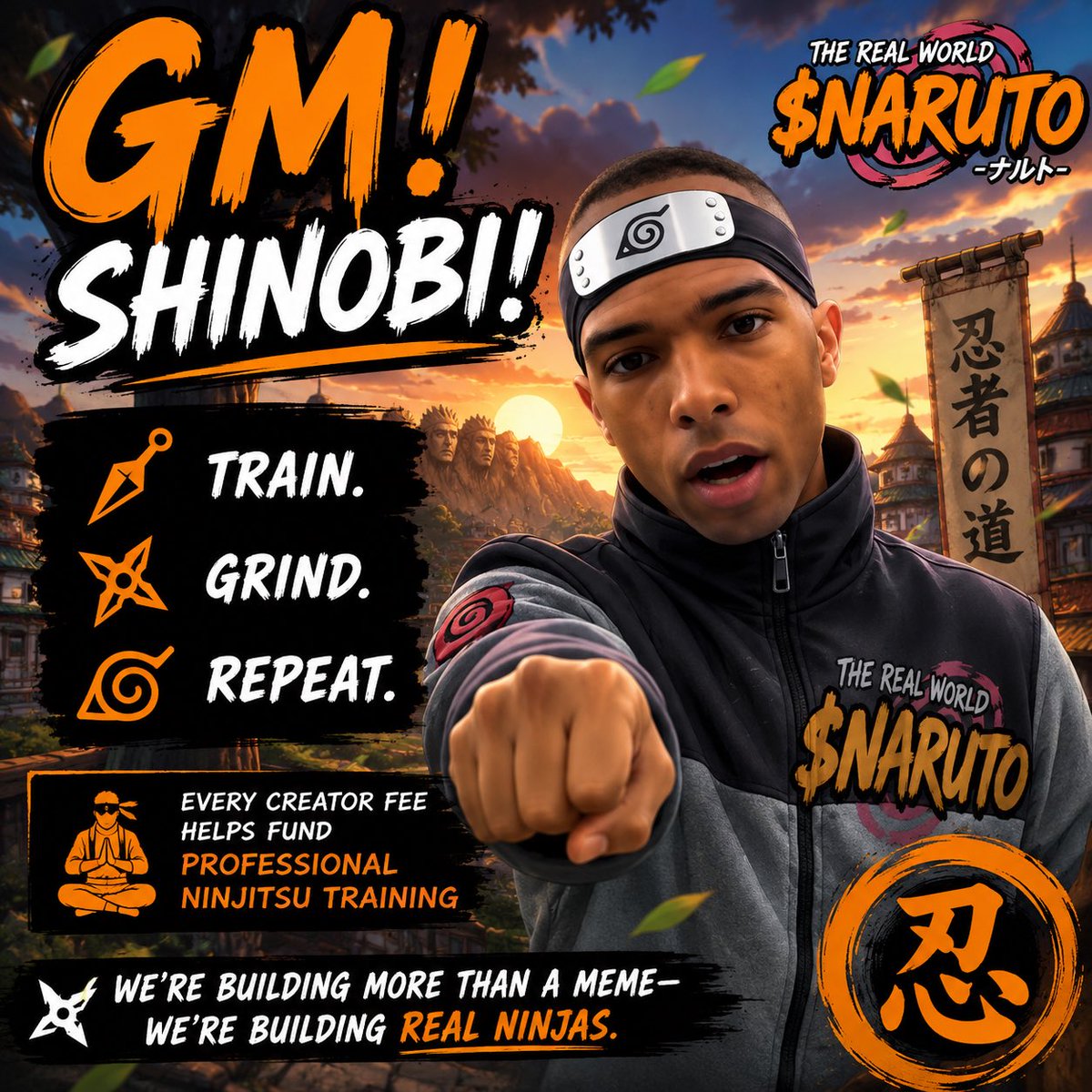 TheRealNaruto69's tweet photo. ☀️ GM, Shinobi! 🥷

Train. Grind. Repeat.

Every creator fee helps fund professional Ninjitsu training. We’re building more than a meme—we’re building real ninjas. 🍥⚔️

Drop a 🥷 if you’re with us.

CA 👇
PaWUmd8aQacGGKJR6DJP3BUVKWGCUR9JVJsuidspump

#NARUTO #Solana #Memecoin https://t.co/ijRjbYM7m0
