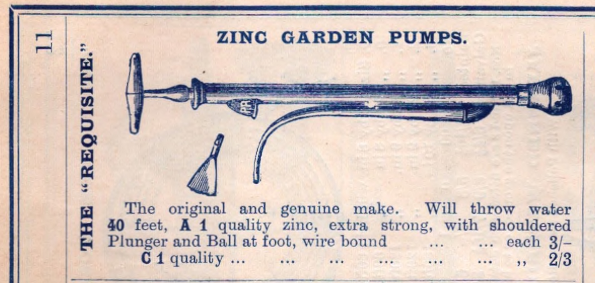 MuseumGardening's tweet photo. Object of the Week 28 - Zinc Garden Pump for spraying plants washing walls etc, L.1800s/E.1900s W.B.Fordham&Sons ad 1907, 3s: Pump throws water 40ft & did when tested! & Happy Birthday to our curator Clive Gravett today! #museum #hassocks @TatesGCs #objectoftheweek #onlyaweeklate https://t.co/ToZLrc5vof