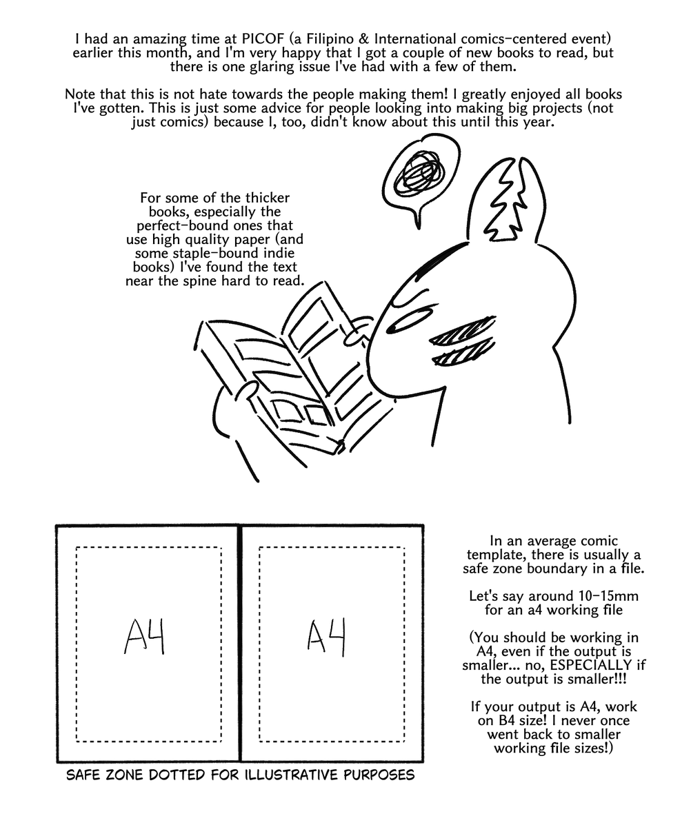 TAGASAING's tweet photo. a quick post about safety margins (or "safe zones") for comics and zines https://t.co/W79j22g4Sd