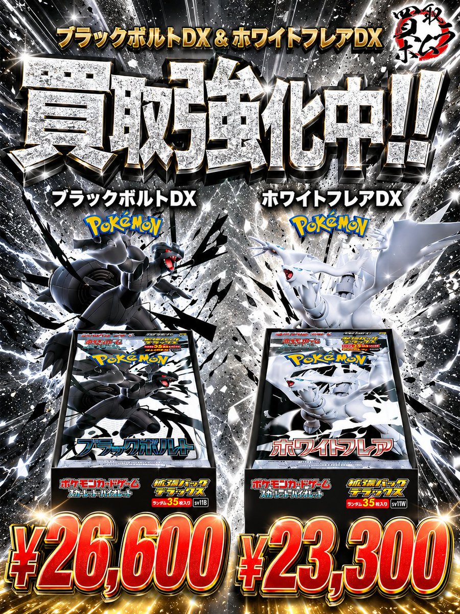 ⚡ブラックボルトDX＆ホワイトフレアDX⚡ 【着払いキャンペーン対象