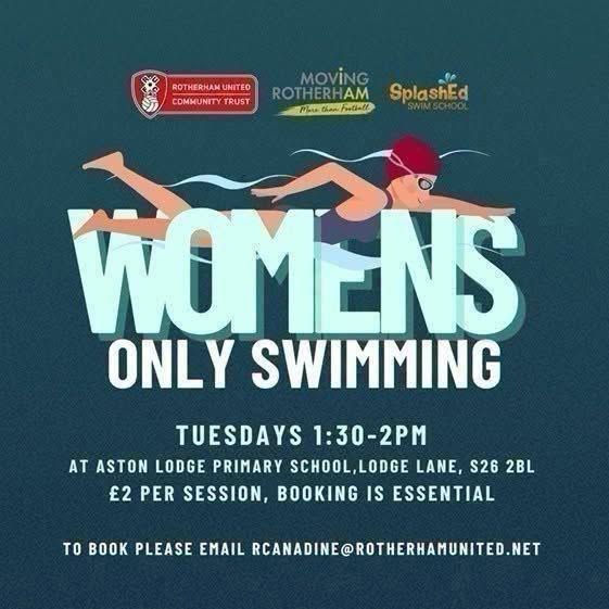 Stag_RosePPG's tweet photo. #tuesday Women’s Only Swimming Sessions at
Aston Lodge, S26 2FU🏊‍♀️🏊🏊‍♀️🏊🏊‍♀️

Booking details below 💦

@RUFC_CT - Booking required‼️‼️

#WomensSwimming #SwimForWellbeing #MakeASplash #movingrotherham #MoreThanFootball https://t.co/XMFoIznEDv