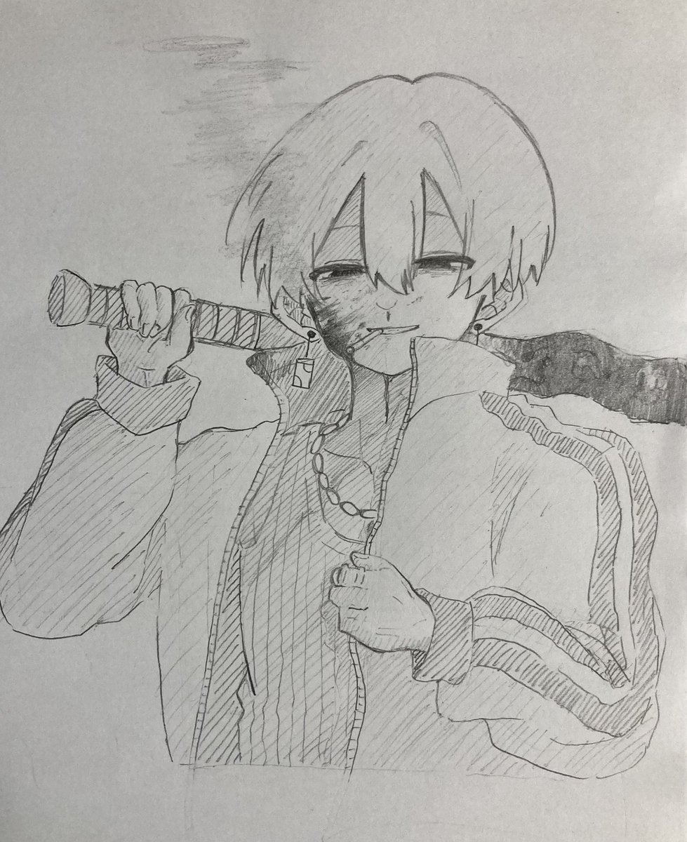 chikin29014's tweet photo. 描きたい！！という衝動を抑えきれず描いたはいいものの、表情が決めきれませんでした。

⚠︎ヒュマスキ⚠︎

 #卍現場上等卍
#成男作画班 https://t.co/iA3ddwTOy6