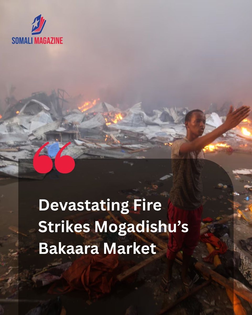 Sommagazine1's tweet photo. Devastating Commercial Inferno: Traders Suffer Heavy Losses After Fire in Bakaara Market
#Mogadishu #BakaaraMarket #SomaliaNews #Banadir #CommercialHub #FireEmergency #somalitraders
https://t.co/hq8v1cL4yh https://t.co/5aNmdRIrVH