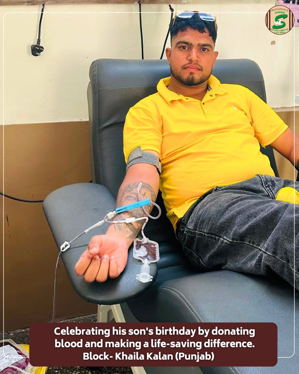 GreenSwelfares's tweet photo. Some birthdays are remembered for parties.
Some are remembered for presents.
And some are remembered because they gave someone another chance to live. 

Volunteers from Block Khaila Kalan (Punjab) celebrated their son's birthday by donating blood, spreading love beyond their families and reaching someone in urgent need.

A celebration with compassion is always the most beautiful one. 

#BloodDonation #BirthdayCelebration #HumanityFirst #DonateBloodSaveLives #SaintDrMSG