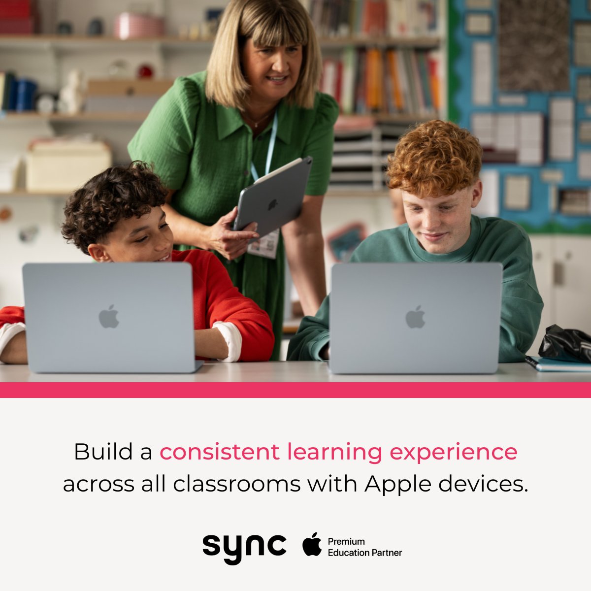 SyncStoreUK's tweet photo. Build a consistent learning experience across all classrooms with Apple Technology.

Apple devices support schools to create more equitable learning environments for students with SEND, dyslexia, or communication difficulties.

Get in touch: https://t.co/dVQ5FDoc4q https://t.co/Cvt4yBXSZy