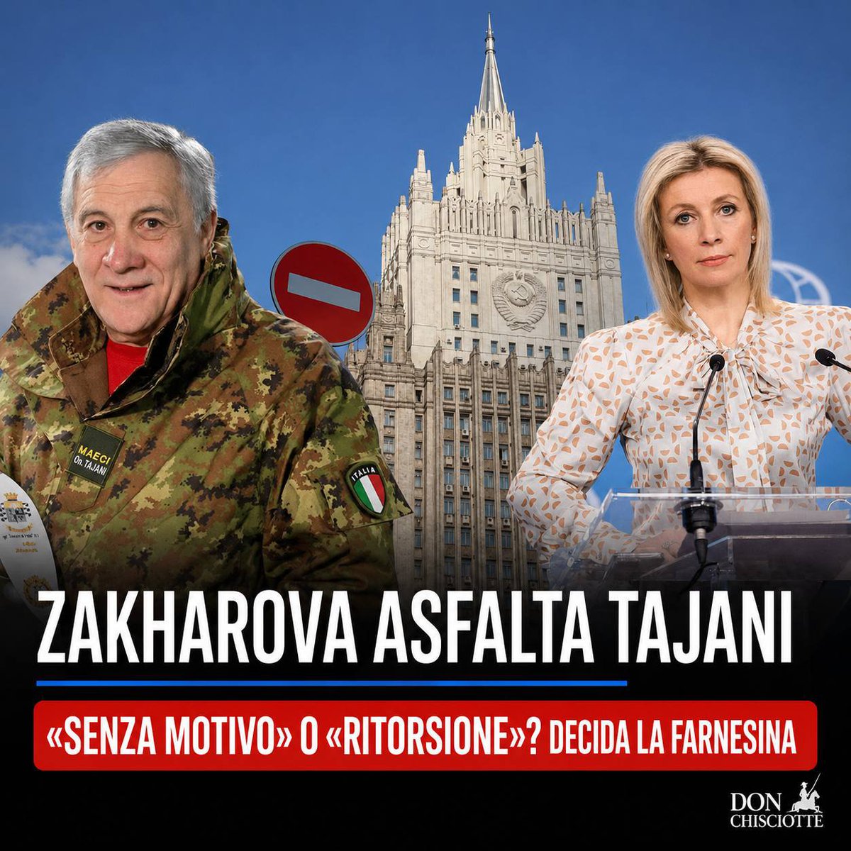 itsmeback_'s tweet photo. ZAKHAROVA SPIEGA L’ITALIANO AL MINISTRO DEGLI ESTERI 😹🇮🇹

A Maria Zakharova, stavolta, non è servita la propaganda.
Le è bastata la grammatica.

Antonio Tajani annuncia indignato:

«La Federazione Russa ha espulso, senza motivo, l’addetto militare italiano a Mosca con un suo collaboratore. Si tratta di un atto di plateale ritorsione».

Meraviglioso.

Senza motivo. Però per ritorsione.

Il ministro degli Esteri riesce a negare l’esistenza del motivo e a descriverlo nella frase successiva. Una specie di giallo della Farnesina nel quale l’assassino viene indicato in copertina e poi si sostiene che il delitto sia inspiegabile. (ANSA)

Zakharova gli ha quindi rivolto una domanda perfino troppo semplice:

«Non ho capito: senza alcuna giustificazione oppure un atto di vendetta?»

Tradotto per chi occupa la Farnesina: se è una ritorsione, significa che Mosca sta reagendo a qualcosa. Precisamente all’espulsione, decisa dall’Italia pochi giorni prima, di due addetti militari dell’Ambasciata russa. Un provvedimento al quale Mosca aveva già annunciato che avrebbe risposto. (RaiNews)

Poi Zakharova affonda il coltello:

«Mi chiedo se informino così anche Meloni: la cattiva Russia ha rimandato a casa dei bravi diplomatici italiani, mentre l’Italia ha espulso dei cattivi russi con giustificato motivo?» (Sky TG24)

È esattamente la favola che stanno cercando di vendere.

Quando Roma espelle due russi, è una coraggiosa operazione in difesa della sicurezza nazionale.

Quando Mosca applica la reciprocità ed espelle due italiani, è una provocazione arbitraria, immotivata, ostile, vendicativa e probabilmente anche maleducata.

Noi compiamo atti sovrani.
Gli altri fanno dispetti.

Noi reagiamo alle minacce.
Gli altri si vendicano.

Noi abbiamo sempre delle ragioni.
La Russia, anche quando risponde esattamente a una nostra decisione, agisce “senza motivo”.

Naturalmente Tajani sostiene che i due funzionari russi fossero stati colti in flagrante mentre svolgevano attività di spionaggio. È la versione ufficiale del governo italiano. Ma il punto sollevato da Zakharova è un altro, ed è talmente elementare da risultare imbarazzante: l’espulsione degli italiani non è caduta dal cielo. È stata la risposta, dichiaratamente reciproca, all’espulsione dei russi. (TGCOM24)

Tajani poteva definirla ingiusta, sproporzionata o illegittima.

Ha preferito definirla contemporaneamente immotivata e motivata.

D’altra parte, quando la politica estera viene trattata come una televendita, la logica diventa un optional: basta dividere il mondo tra i nostri “buoni” e i loro “cattivi”, sperando che nessuno ascolti due frasi consecutive.

Zakharova, invece, le ha ascoltate.

E ha fatto ciò che ormai in Italia sembra un gesto rivoluzionario: le ha messe una accanto all’altra.

La diplomazia italiana ha risposto a Mosca.
La lingua italiana, invece, attende ancora chiarimenti.

- Don Chisciotte