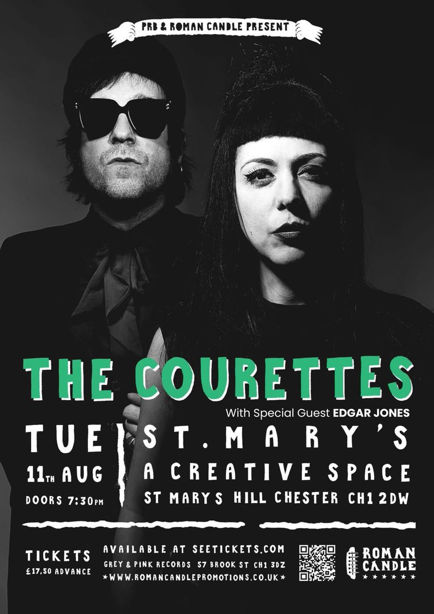 RC_Promotions's tweet photo. It's not long now until we have two shows with @PRBpresents at St Mary's, Chester!

On Sun, 9th Aug, we welcome back @boblogiii with guest The Electric Blues Factory.

Then, on Tues, 11th Aug, we welcome back @thecourettes with guest @edgarsummertyme.

🎫: https://t.co/BYpfssKRGI https://t.co/ONEPDqbA6K