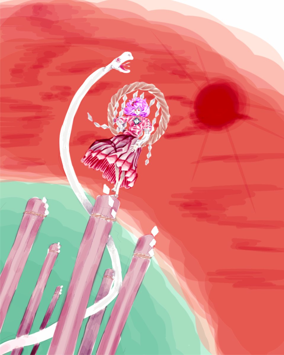 jinkaijinkai's tweet photo. ゲーム：東方風神録より、八坂神奈子です。 https://t.co/8R0zUjX7Hw