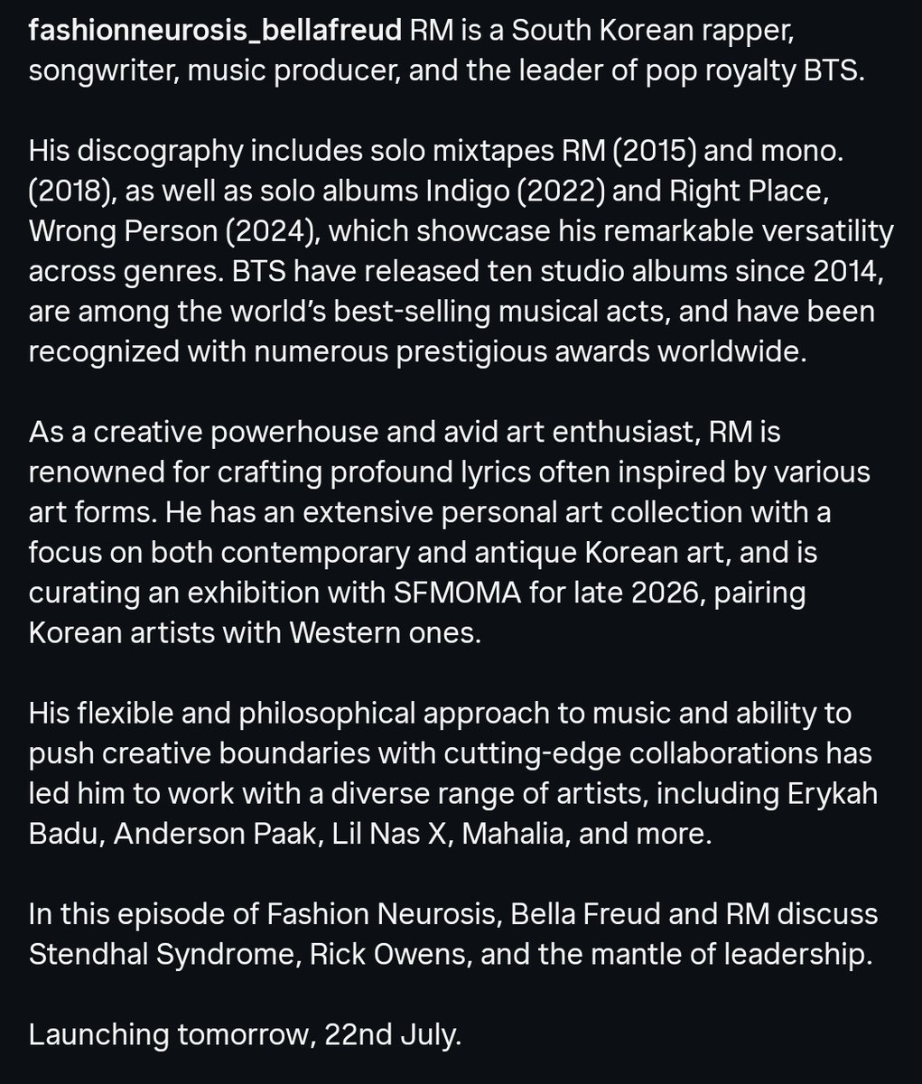 Yoon_kookie97's tweet photo. Stendhal syndrome is a rare psychosomatic condition where exposure to immense beauty particularly overwhelming art or breathtaking natural landscapes triggers intense physical and emotional reactions 

DAMN 😭😭 

RM AT FASHION NEUROSIS 
#방탄소년단RM #RM https://t.co/IXqBWAXmWg