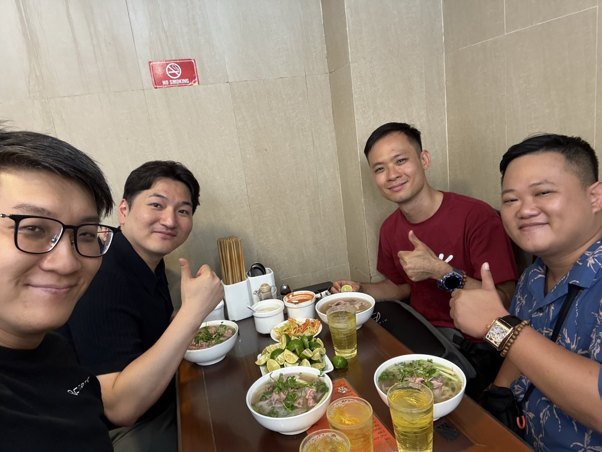 angusCertiK's tweet photo. Non-stop talking about Real World Assets, but found the ultimate RWA: a hot bowl of Phở with the best crew. 🍜✨

That’s a wrap on #VietnamRWASummit 2026!

@JohnKiewBD imma see you when imma see you bro 😂🤜🏻🤛🏻

@wise_forests had a great time ser - let’s find the next RWA tgt at @kbwofficial 😋🔥🥩