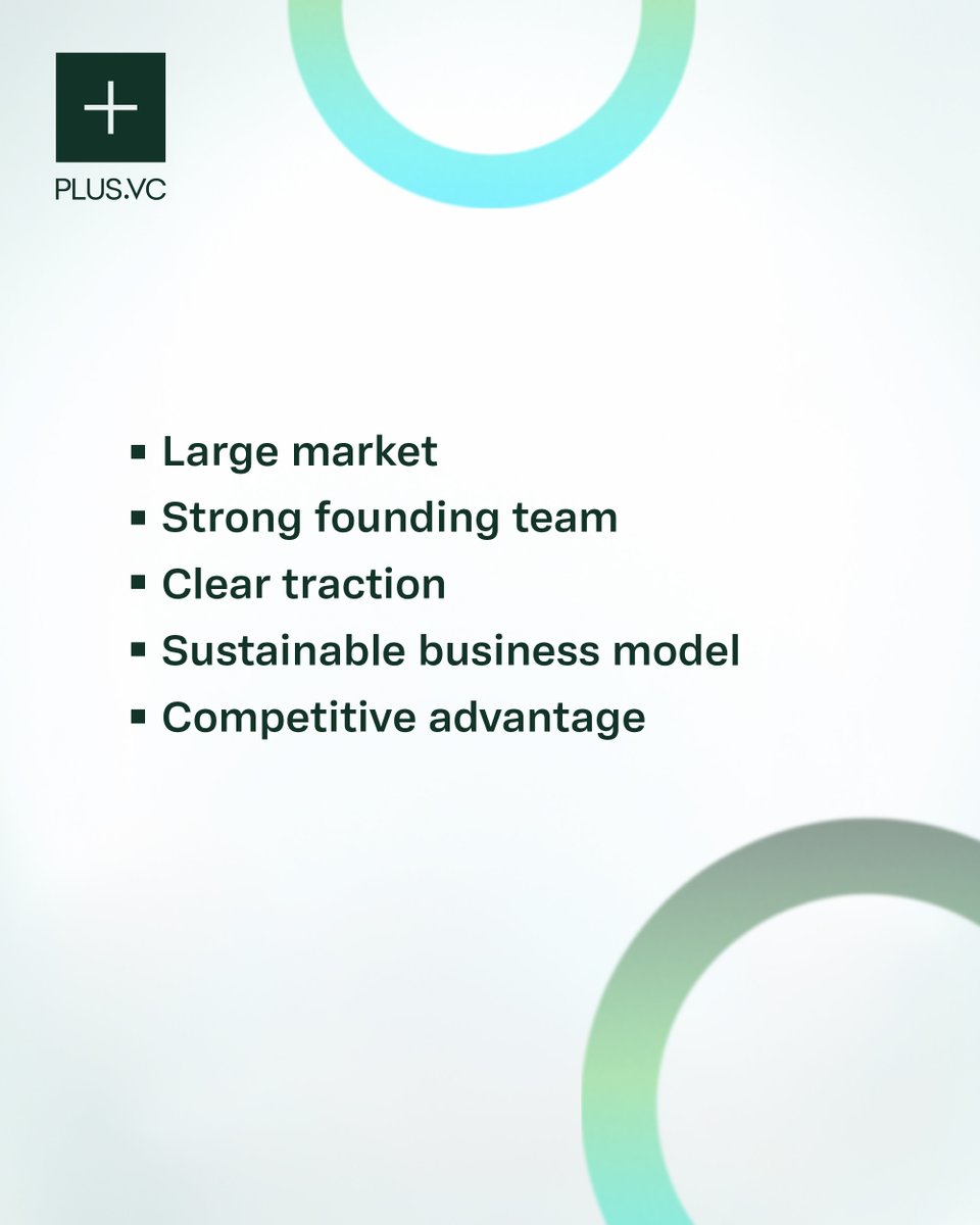 PlusVC_'s tweet photo. Every investment opportunity is different, but strong startups often have a few things in common:
✔ A meaningful problem
✔ Evidence people want the solution
✔ A team capable of executing
✔ A market with room to grow

#PlusVC #VentureCapital https://t.co/jTOIS16ovo