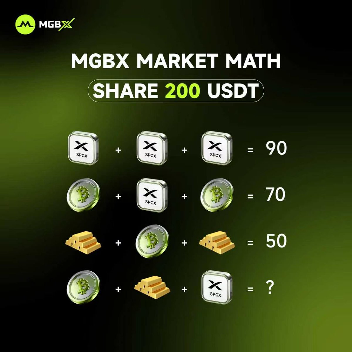 MGBX_Global's tweet photo. 🧠 MGBX MARKET MATH CHALLENGE

Solve the puzzle and share 200 USDT! 🎁

How to enter:
✅ Follow @MGBX_Global
✅ Like &amp; repost
✅ Comment your answer + MGBX UID

👉 Register: MGBXhttps://www.mgbx.com/zh/register?entry=x

Think you’ve got it? Drop your answer below 👇 https://t.co/HXEOhySFbf