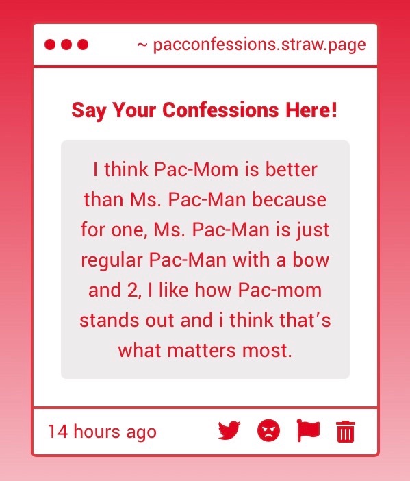 Pac Man Confessions + etc. tweet media