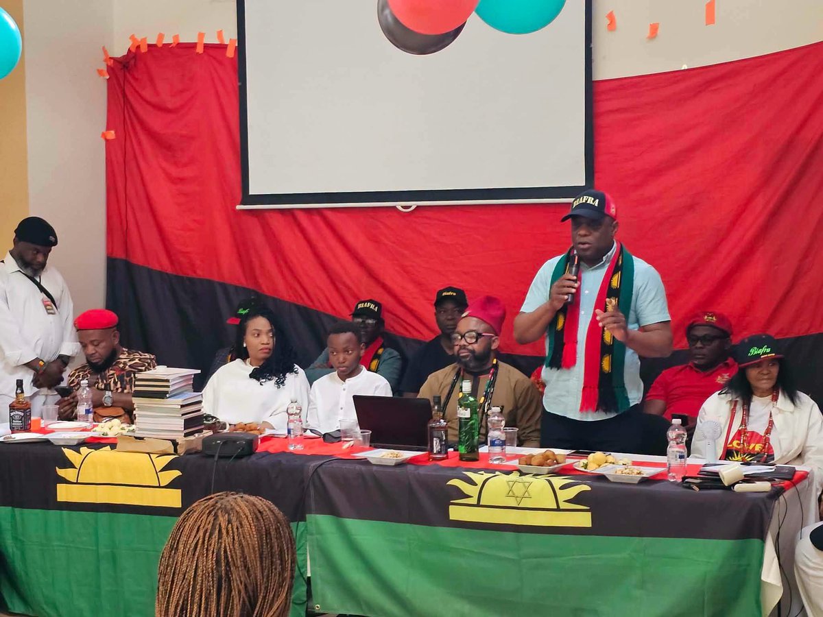 EmekaGift100's tweet photo. IPOB UK Branch Holds Annual General Meeting and Public Awareness March in Birmingham

Hundreds of members and supporters of the Indigenous People of Biafra (IPOB) UK branch gathered in Birmingham on Saturday, July 18, 2026, for the organisation’s Annual General Meeting (AGM). The event combined formal proceedings with a large-scale public awareness and sensitization outreach that evolved into a visible street procession advocating for Biafran self-determination and independence.

Participants described the day as a demonstration of unity and commitment to raising international awareness about the Biafran people’s determination to achieve independence. The gathering featured members wearing Biafran colours, carrying flags, and engaging with the public through informational materials and explanations of the IPOB’s position on self-determination.

Reports from attendees indicated that what began as an AGM and evangelism-style outreach quickly expanded into a mass Biafra awareness march through public areas in Birmingham. The procession was conducted peacefully and orderly, with participants interacting with passersby and drawing attention to the Biafran cause. One account noted the event drew a significant turnout, reinforcing the movement’s organisational strength in the diaspora.

A notable aspect of the day was  Nnamdi Kanu's wife, Lolo Uchechigaeme Okwu-Kanu, and son, Prince Nnabuikem Okwu-Kanu joined the solidarity procession. Their presence was highlighted as a powerful symbol of unity within the broader Biafran movement.

The Birmingham event received significant attention on social media platforms, particularly among IPOB supporters. Posts described the large turnout as evidence of the movement’s resilience and organisational cohesion despite external pressures and internal challenges. Many framed the AGM and march as a clear demonstration that “IPOB is indestructible” and remains committed to its goals.

The event underscores the ongoing activities of the IPOB UK branch in maintaining visibility for the Biafran independence cause through public gatherings and awareness efforts in the diaspora. Supporters presented it as a continuation of sustained advocacy for what they describe as the Biafran people’s right to self-determination. 

Family Writers Press International.