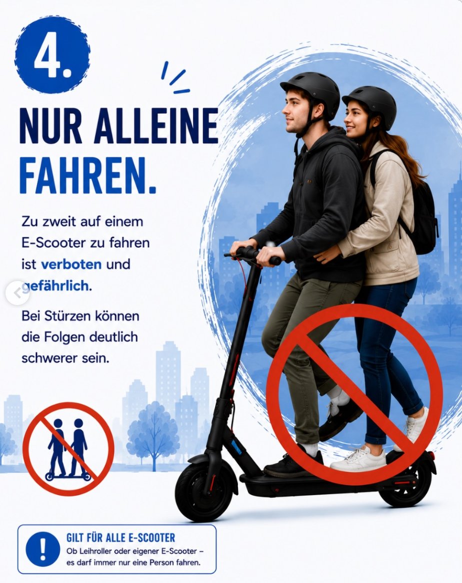 PolizeiLB's tweet photo. ⚡️🛴

Beachtet bitte diese Regeln. Für Euch. Für andere. https://t.co/Be09tgMTWL