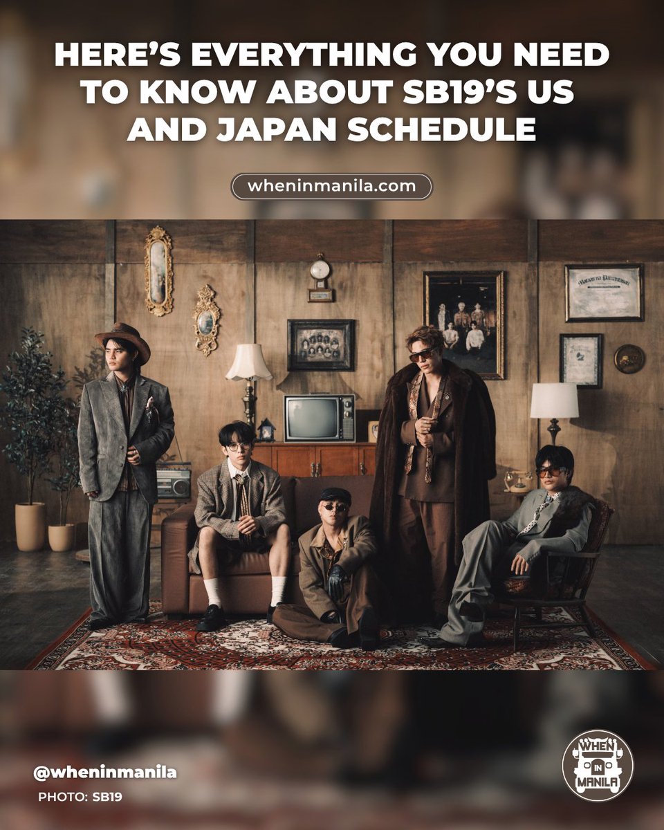 WhenInManila's tweet photo. BOOKED AND BUSY! 💅🏻🔥

SB19 has officially unveiled its US and Japan schedule! Are you ready to cheer on the phenomenal P-pop group as they bring P-pop to the global stage? 😍

READ MORE: https://t.co/3PEvNgKCdX https://t.co/cye1JwDY7E