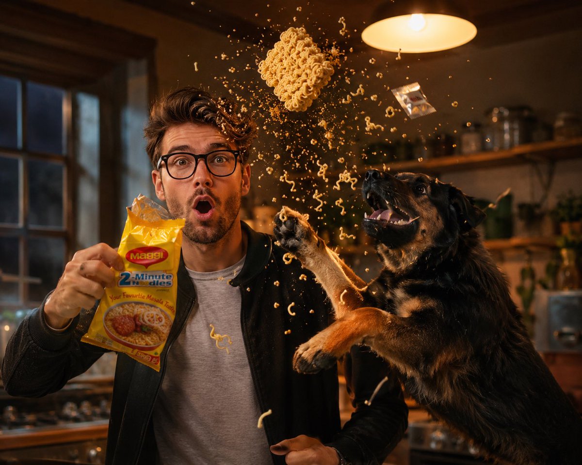Exploding Instant Noodle Action Photo