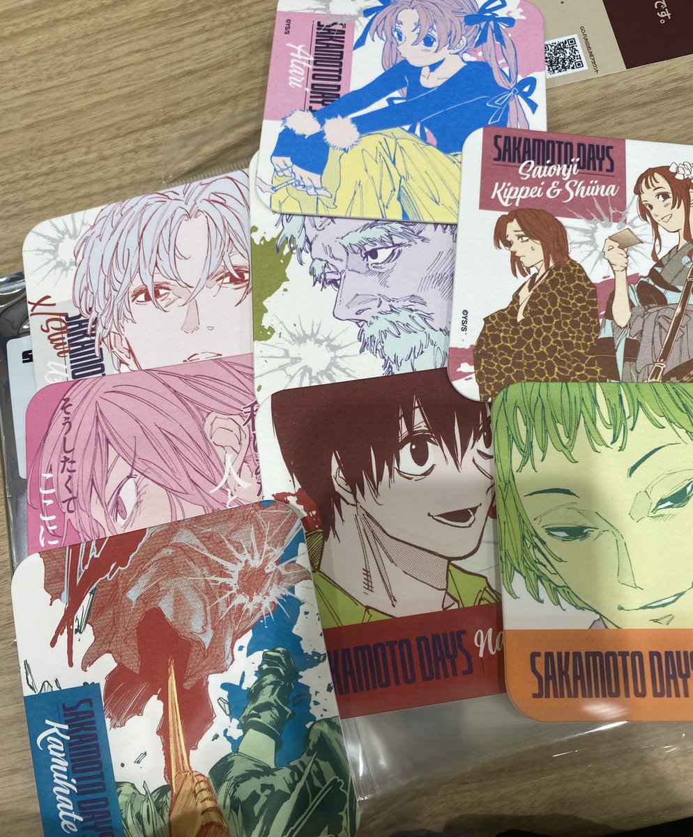 shangrl1a_'s tweet photo. 【交換】　SAKAMOTO DAYS 展　サカモトデイズ　アートコースター  チケット風カード ストラップ

譲］写真のお品物

求］印のお品物

⭐️最優先、まとめて取引可能な方優先。郵送交換プロカ必読。※AC南雲のみ比率交換2:1もしくは3:1〜の交換とさせていただきます。 内容によってはお断りする場合も有り https://t.co/3LHqhUO4Kr