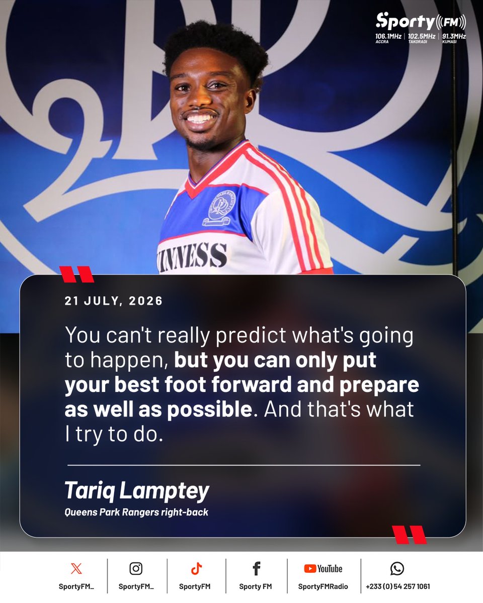 SportyFM_'s tweet photo. 🇬🇭 Tariq Lamptey says his recovery from the ACL injury that ruled him out of the World Cup has gone well as begins life as a new QPR player. 🔋 

#SportyFM https://t.co/9rlBGRIde7