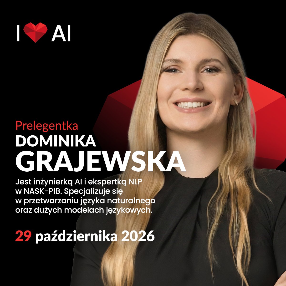 sprawny's tweet photo. Dlaczego zaprosiliśmy Dominikę na #ilovemkt?
Bo pracuje dokładnie tam, gdzie dziś dzieje się jedna z najważniejszych zmian technologicznych – przy rozwoju dużych modeli językowych i narzędzi, które coraz mocniej wpływają na biznes, komunikację i codzienną pracę.

Dominika jest inżynierką AI i ekspertką NLP w NASK-PIB. Należy również do zespołu rozwijającego PLLuM – polskie duże modele językowe projektowane z myślą o języku polskim i lokalnym kontekście.

Specjalizuje się w przetwarzaniu języka naturalnego oraz dużych modelach językowych. Dzięki temu potrafi spojrzeć na AI nie tylko od strony gotowych aplikacji, ale też od środka: danych, jakości modeli, ich możliwości i ograniczeń.

👉 https://t.co/iVbIjh0KuK