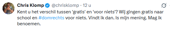 SjaakUit's tweet photo. Het blijft lachen met gekke Chris.
Noemt #domrechts, maar is zelf niet naar school geweest. https://t.co/aK9B9oaNr4