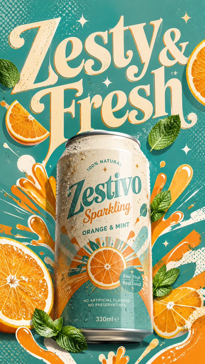 AbdullahDezhou's tweet photo. From concept to commercial-ready. 🍊✨

A premium product visualization blending photorealistic CGI, editorial composition, and vibrant branding for a modern beverage campaign.

#ProductRendering #3DArt #Blender3D #CGI #PackagingDesign #Branding #CreativeDesign #Advertising https://t.co/dZkrbljxdR