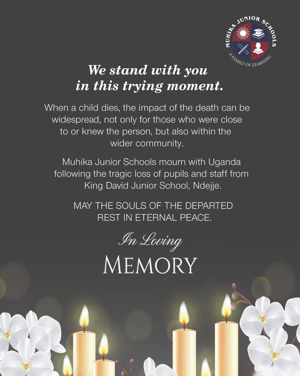 MuhikaJuniorSch's tweet photo. “Heartfelt condolences to King David Junior School. Praying for strength and healing for all affected.” https://t.co/JYxy7uwlSL