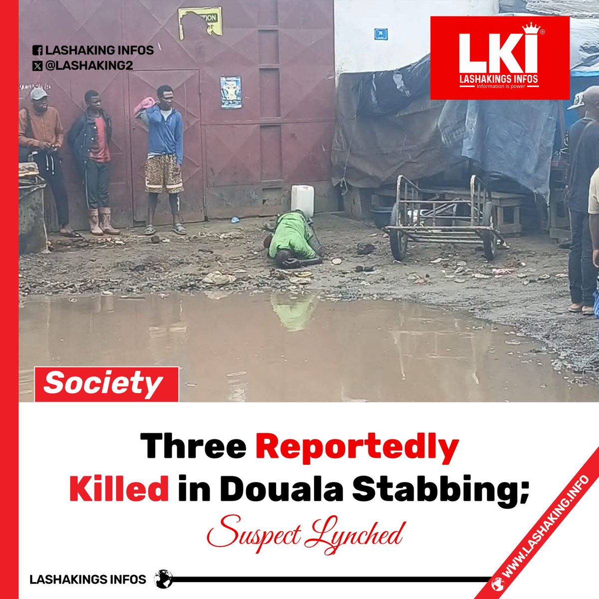 LASHAKING2's tweet photo. 3 people were reportedly killed in a stabbing attack at Carrefour Mutzig in Douala on the morning of Tuesday, July 21. According to initial reports, a man allegedly stabbed victims to death before being overpowered and lynched by an angry crowd. motive of  attack remains unclear. https://t.co/sPSs5dRVjg