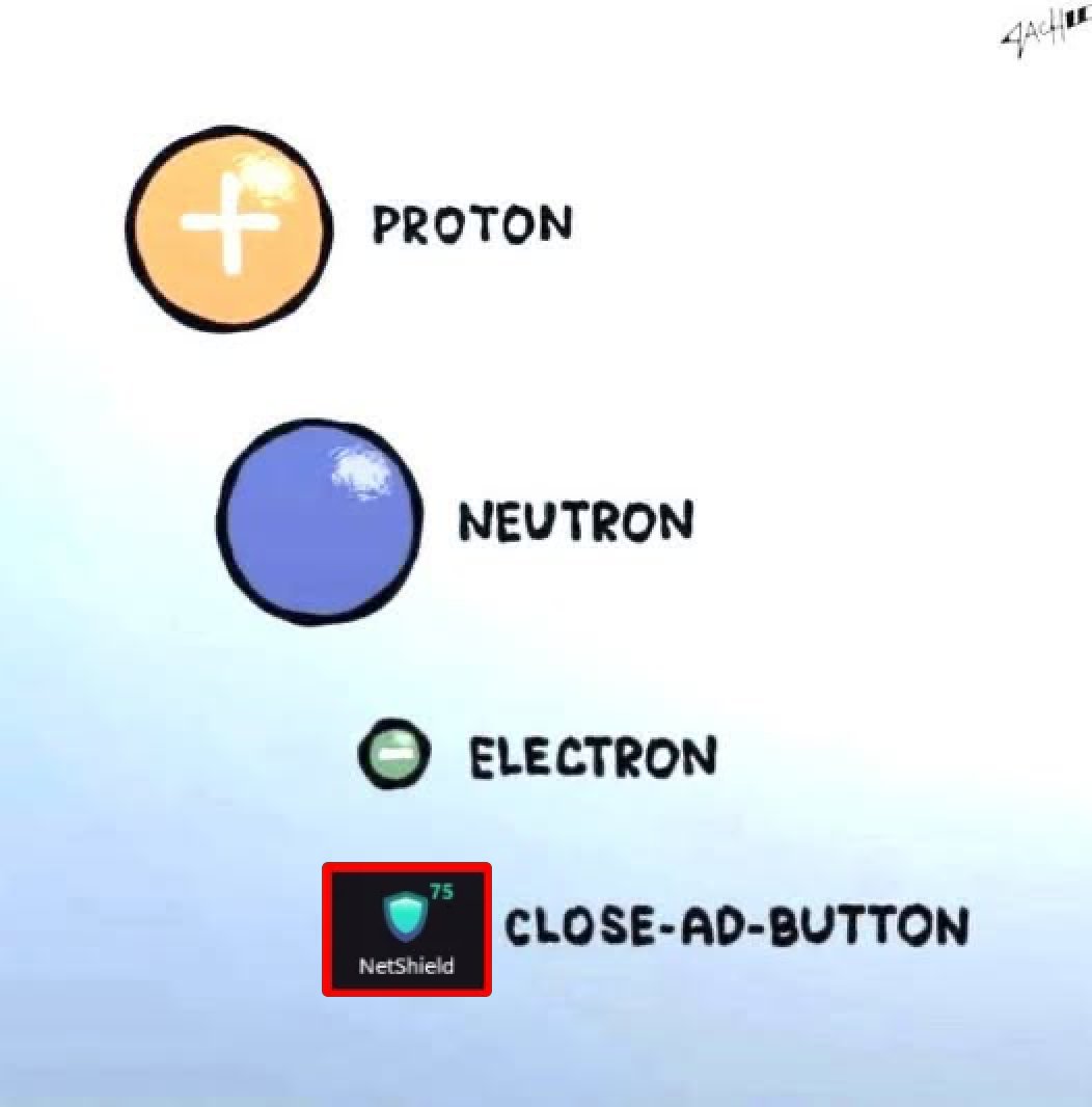 ProtonVPN's tweet photo. Proton VPN's 'NetShield' feature blocks ads &amp; malware from loading on your device.

That's it. That's the tweet. https://t.co/QMiaoyU4H0