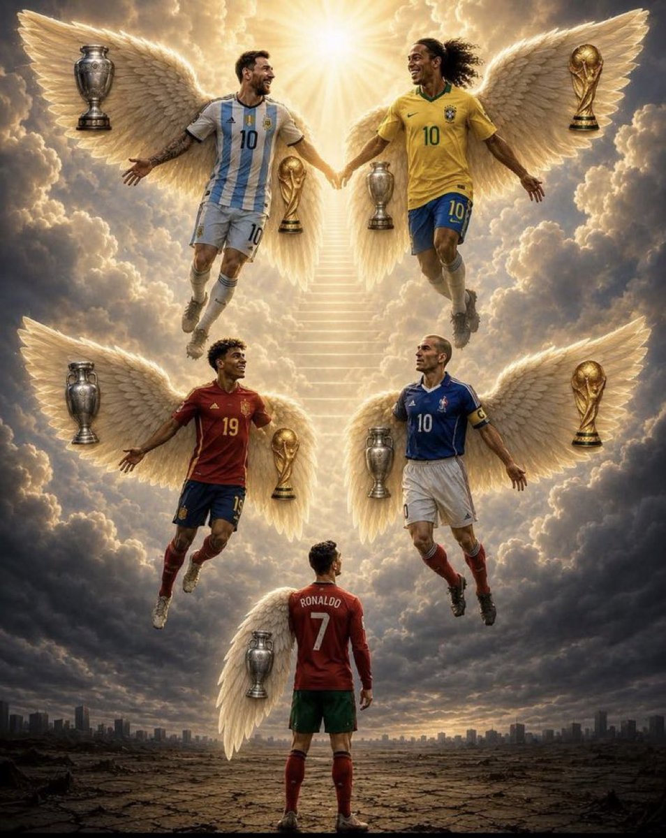 UnkleAyo's tweet photo. Welcome to the league of the greats at 19, Lamine Yamal. 

Cristiano Ronaldo can try again in 2030, at 49. 🙏 https://t.co/WTtF52EULK