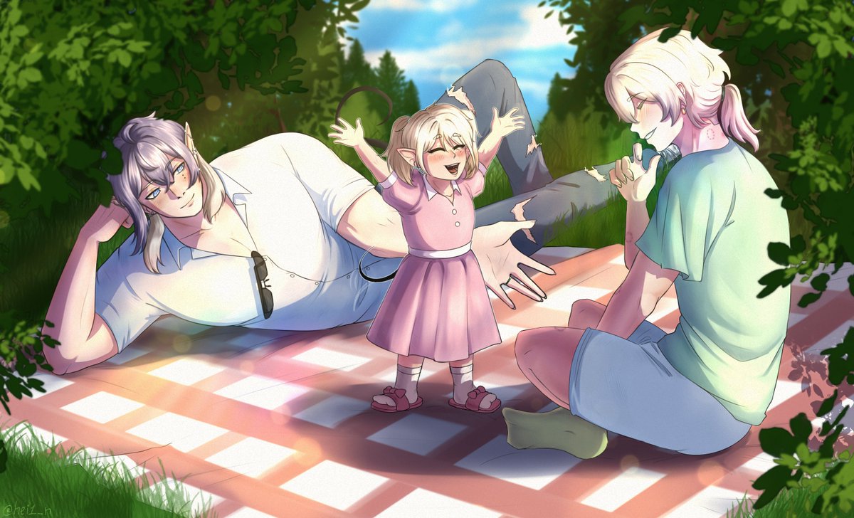 hei1_n's tweet photo. #originalcharacterart #ocfanart  #OCㅤㅤ 
family walk 💫❄️ https://t.co/QX2kTuNqBD