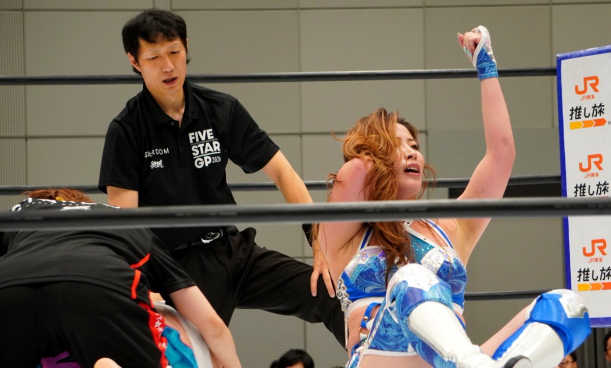 tigers_njpw0325's tweet photo. Sammy presents STARDOM
5★STAR GP 2026 in OSAKA
2026.7.20ハービスホール
(744人 超満員札止め)
第4試合8️⃣
BLUE STARS-A 公式戦
15分1本勝負
妃南🆚さくらあや

ダイナミックな
マッドスプラッシュで
妃南勝利

#FIVESTARGP
#STARDOM
#妃南 #さくらあや https://t.co/w2vmyOZQ3r