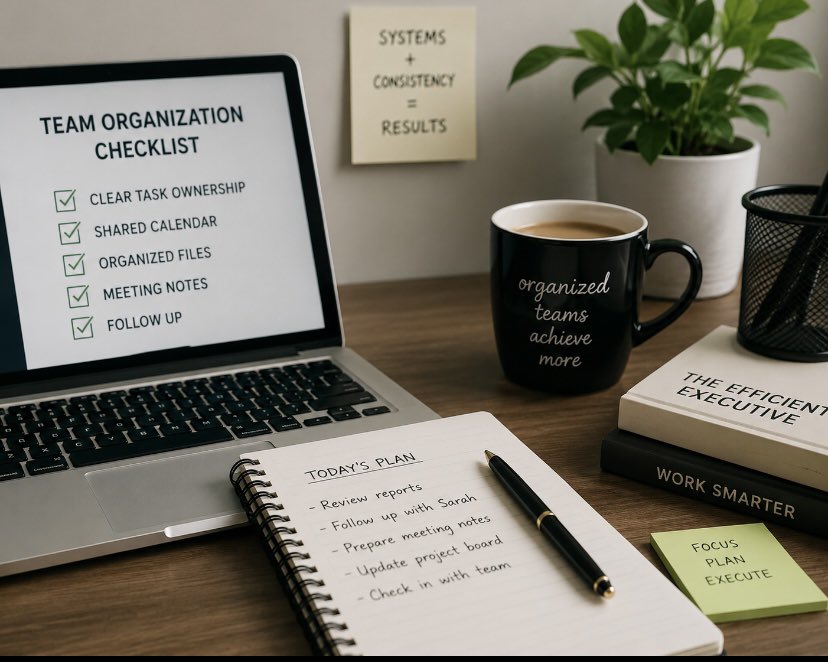 Virtualy_Esther's tweet photo. The most organized teams aren’t the busiest.

They simply have systems that make work easier. Clear communication, easyto find files &amp; defined responsibilities save more time than people realize. (CONT⬇️) #VirtualyEsther #ExecutiveAssistant #VirtualAssistant #RemoteWork #fyp https://t.co/YCHVr2w6Ml