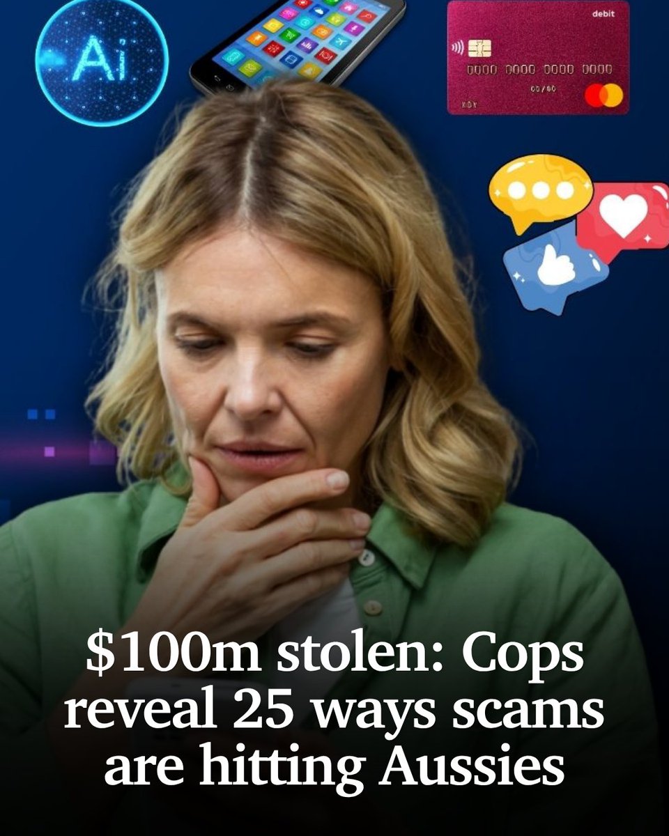 TheNTNews's tweet photo. The Australian Federal Police has released a list of 25 scammer tactics targeting Australians, as nearly $100 million has been stolen this year alone. See the list 👉 https://t.co/h2hGzZSk0S https://t.co/wXV9v93nVd
