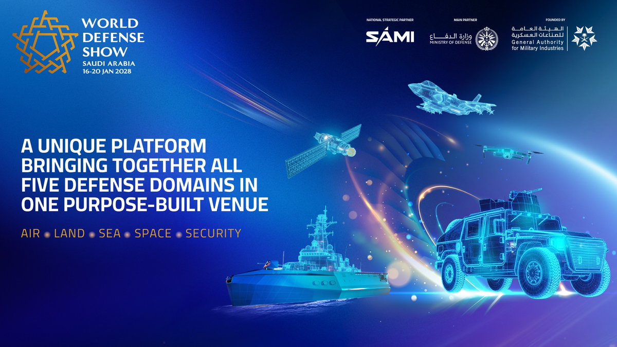 WDS_KSA's tweet photo. World Defense Show brings all five defense domains together in one purpose-built venue, facilitating collaboration across the entire defense ecosystem.
Our sales team will be at Farnborough International Airshow in the United Kingdom connecting with aerospace and defense leaders to discuss participation opportunities for #WDS2028 in Riyadh: https://t.co/VmtHTCnALq
Book your space: https://t.co/2slQ5jhmAt