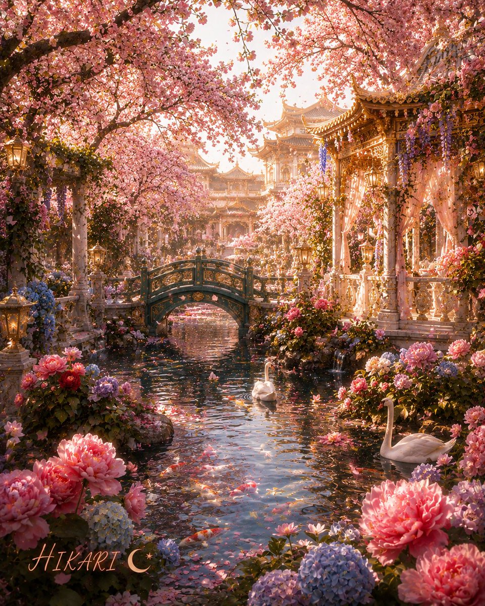 HikariCale's tweet photo. 🌿 Secret Gardens Hidden Within Royal Palaces

Step into four breathtaking royal sanctuaries where moonlit ponds, blooming flowers, elegant pavilions, cascading waterfalls, and timeless palace gardens create a magical escape fit for royalty. ✨🌸

#SecretGarden #FantasyAesthetic https://t.co/gijLBBMtO8