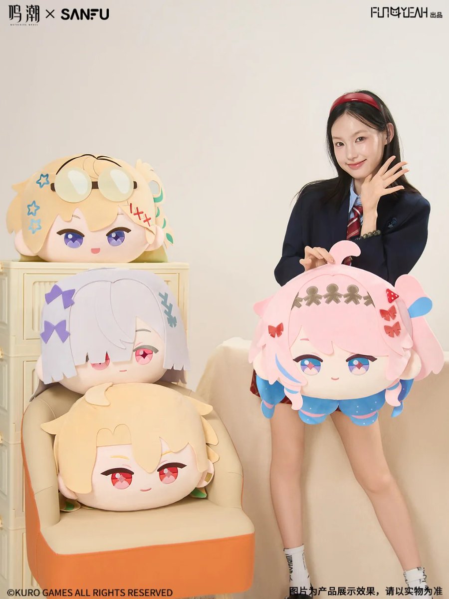 meicyonews's tweet photo. 「鳴潮」×SANFU コラボ実物展示

ビッグヘッド抱き枕、本当に大きくて柔らかそう！

#鳴潮 #WutheringWaves https://t.co/No8SzODHjh