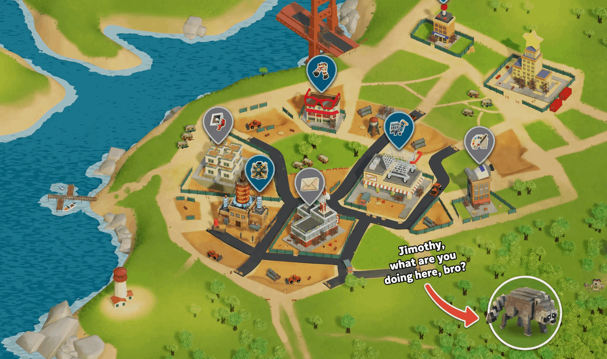 ChainersGame's tweet photo. Jimothy, JIMOTHY! Wrong world, Jimothy...🦝

Spotted on the @ChainersGame map: #Jimothy creeping up on your farm—damn raccoon...

A legend. https://t.co/w8hdn5UfHY
