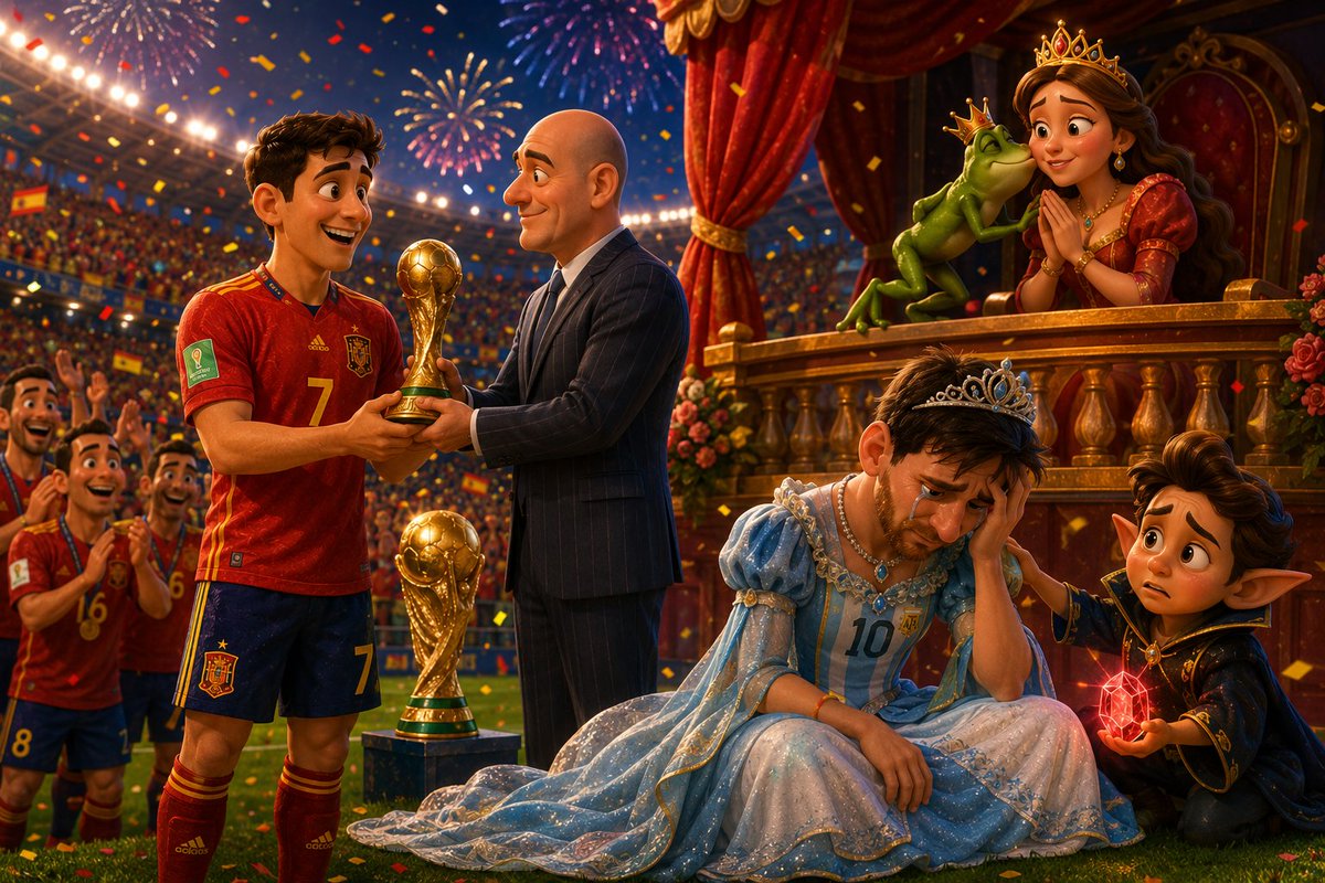 samrat747's tweet photo. ending becomes the start of a new story. 🌟💙❤️
Who would you give your Player of the Match award to? 👇
Hashtags:
#DisneyStyle #PixarInspired #FootballAnimation #WorldCupFinal #FootballReel #SoccerMagic #PlayerOfTheMatch #SpanishFootball #FantasyFootball #AnimatedArt # https://t.co/Nskd0gT2Ub