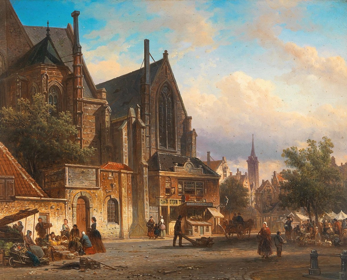 Goudriaan2's tweet photo. View of a Dutch Market Square
Elias Pieter van Bommel, 19th century https://t.co/BB2Sh5MXvH